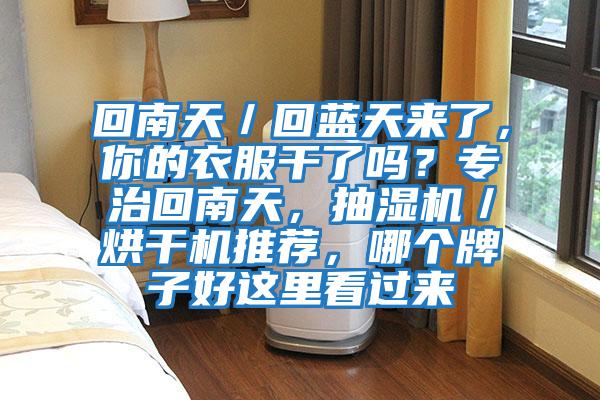 回南天／回藍天來了，你的衣服干了嗎？專治回南天，抽濕機／烘干機推薦，哪個牌子好這里看過來